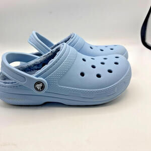 CROCS CLASSIC LINED CLOGS Calcite Blue Kids Slippers Clog Comfort M4 W6